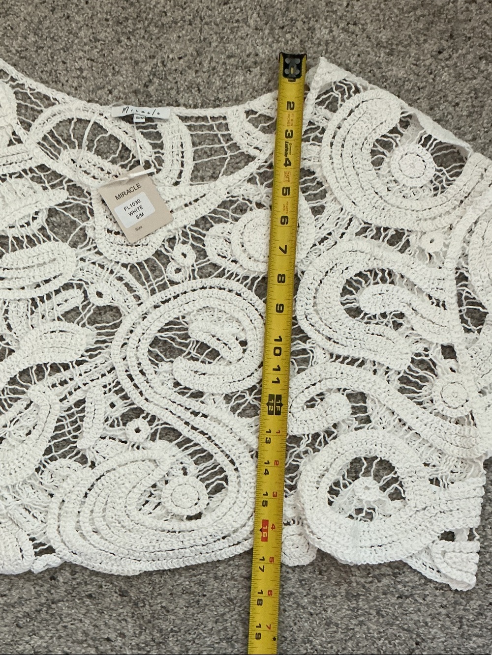 NWT Miracle Crochet Boho Lace Top ~ White - Picture 4 of 7